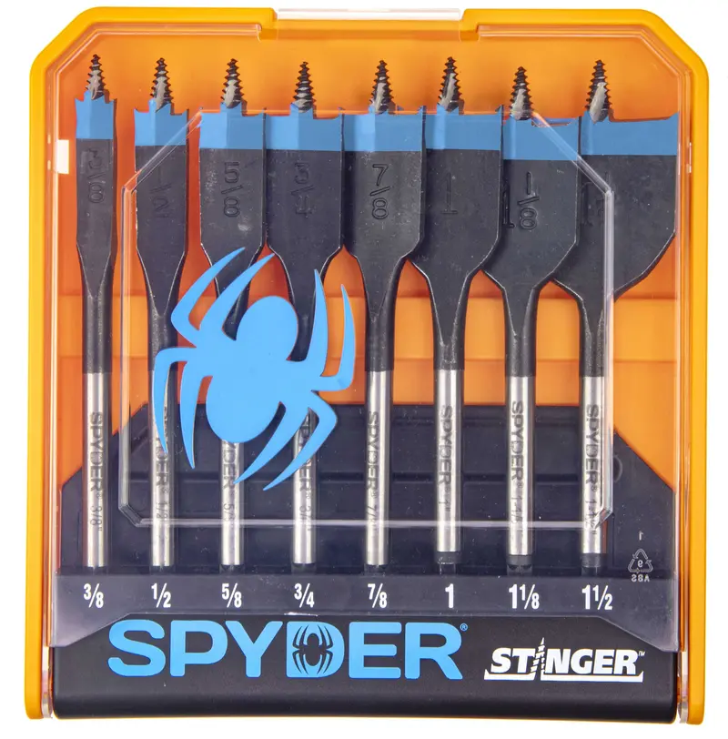 Spyder 11026 8-Piece Spade Bit Set – 6" Length 1