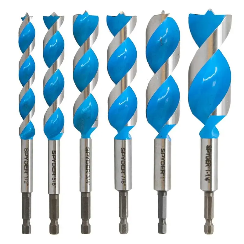 Spyder 15003 6-Piece Stinger Power Spade Drill Bit Set – 6-1/2-Inch Length For Wood Boring 1