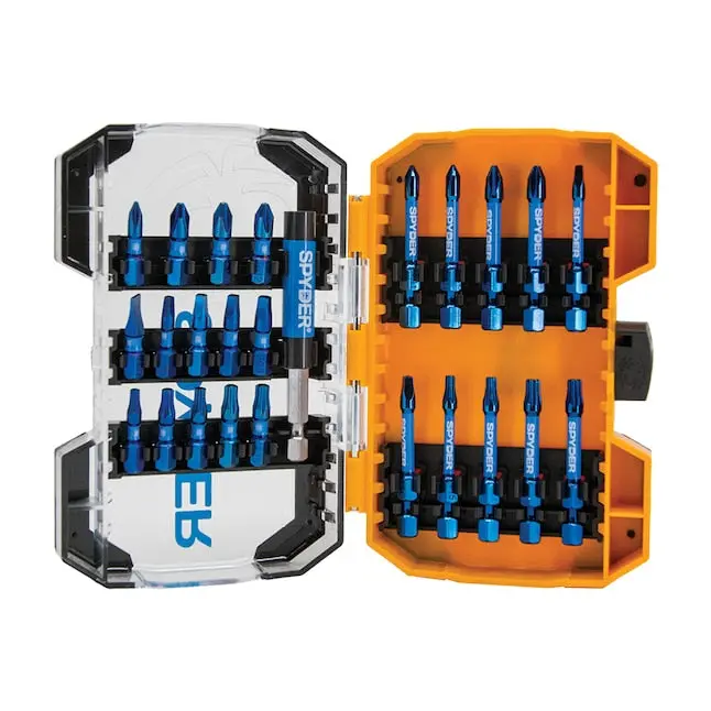 Spyder 19029 Mach-Blue 1/4-Inch Impact Driver Bit Set (25-Piece) 1