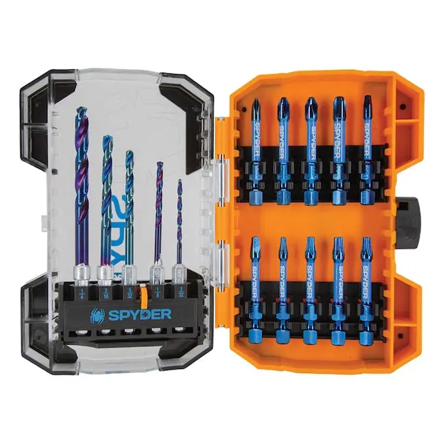 Spyder 19031 Mach-Blue 1/4-Inch Impact Driver Bit Set (15-Piece) 1