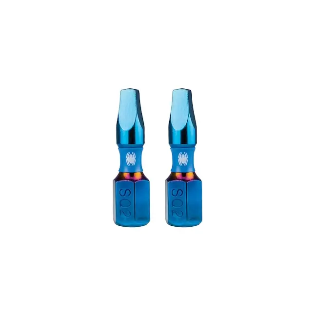 Spyder 19037 Mach-Blue Sq2 Square Impact Driver Bit – 1/4-Inch X 1-Inch (2-Piece) 1