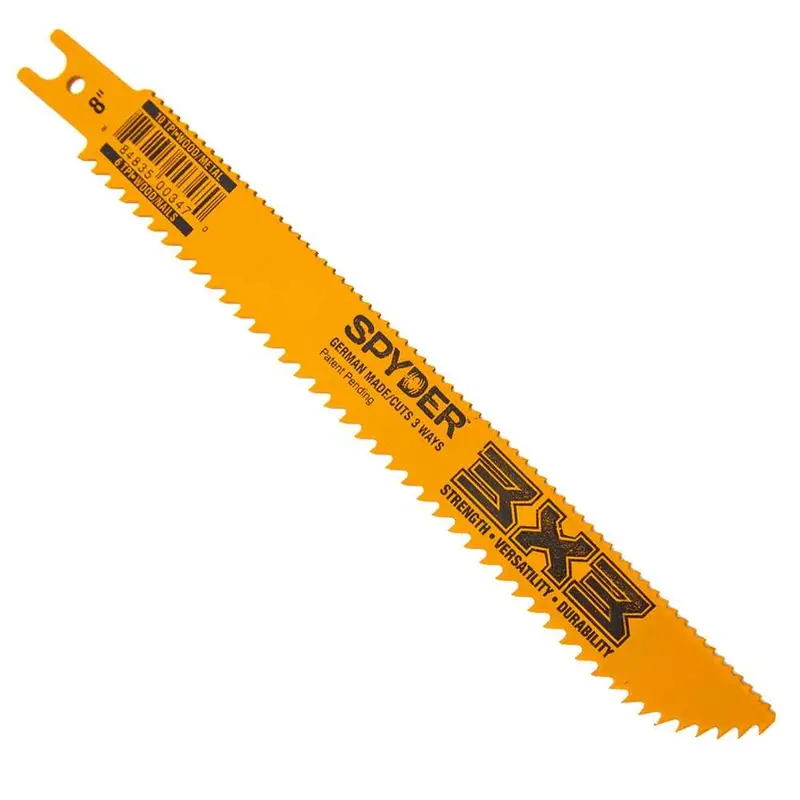 Spyder 200177 8-Inch Bi-Metal Double-Sided Reciprocating Saw Blade – 3X3 Design, 6/10 Tpi For Wood And Metal Applications 1