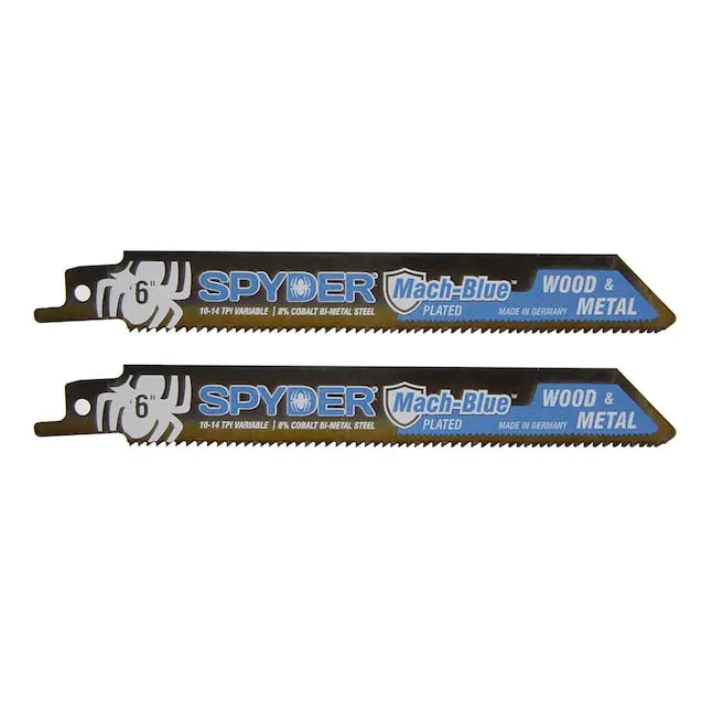 Spyder 200319 6-Pack Mach-Blue 10/14 Tpi Wood And Metal Reciprocating Saw Blades 1