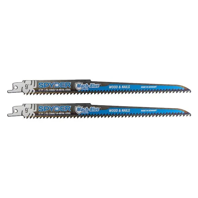 Spyder 200321 Mach-Blue Reciprocating Saw Blade – 9" X 6 Tpi, Wood & Nail Applications 1