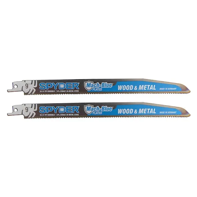 Spyder 200322 9-Pack Mach-Blue 10/14 Tpi Wood And Metal Reciprocating Saw Blades 1
