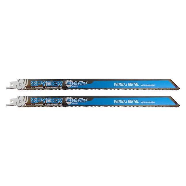 Spyder 200324 Mach-Blue Reciprocating Saw Blade – 12" X 10/14 Tpi, Dual-Material Use 1