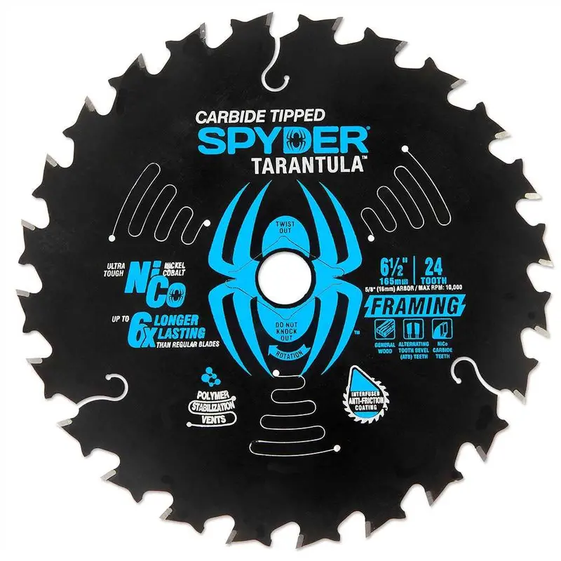 Spyder 6-1/2" Framing Circular Saw Blade – 24-Tooth Carbide-Tipped 1
