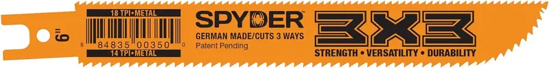 Spyder 6-Inch Reciprocating Saw Blades – 10-Pack, 3X3 Size, 14–18 Tpi (Model 200202) 1