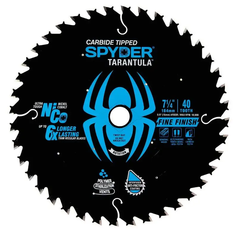 Spyder 7-1/4" Fine-Finish Circular Saw Blade – 40-Tooth Carbide-Tipped 1