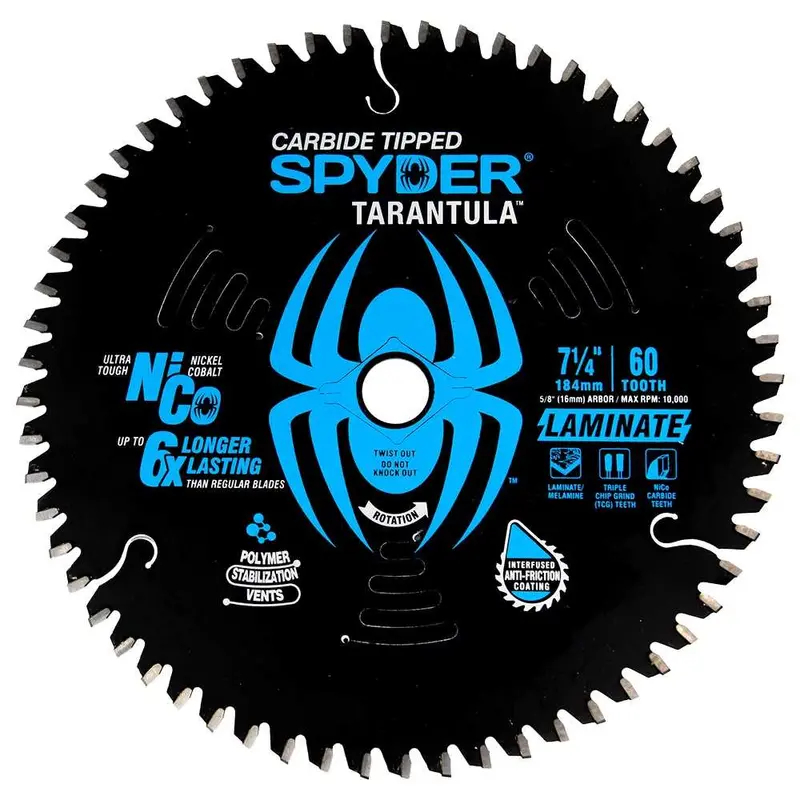 Spyder 7-1/4" Laminate Circular Saw Blade – 60-Tooth Carbide-Tipped 1