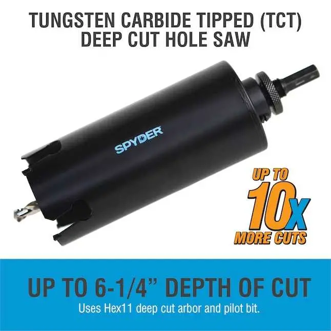 Spyder Deep-Cut Carbide-Tipped Hole Saw – 4-3/4" Diameter 1