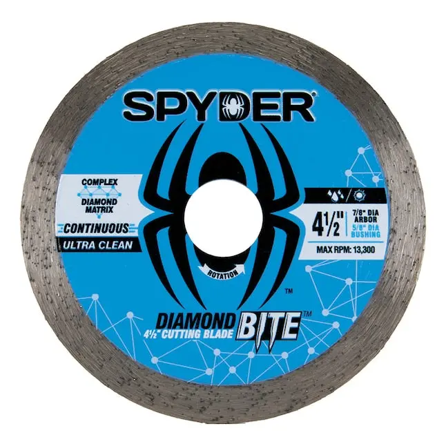 Spyder Diamond Bite 4.5-Inch Wet/Dry Continuous Rim Diamond Blade (Model 14101) 1