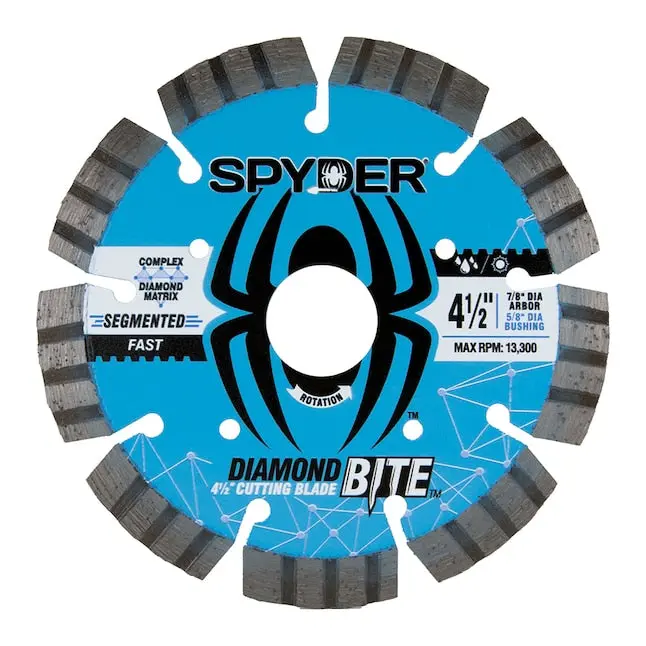 Spyder Diamond Bite 4.5-Inch Wet/Dry Segmented Diamond Saw Blade (Model 14120) 1