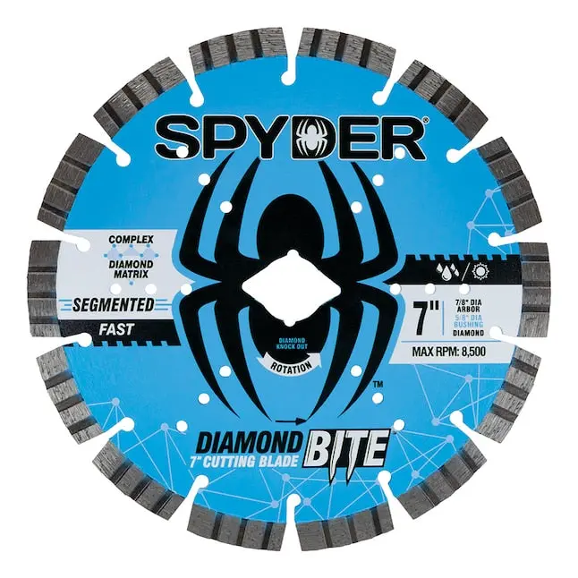 Spyder Diamond Bite 7-Inch Wet/Dry Segmented Diamond Saw Blade (Model 14121) 1