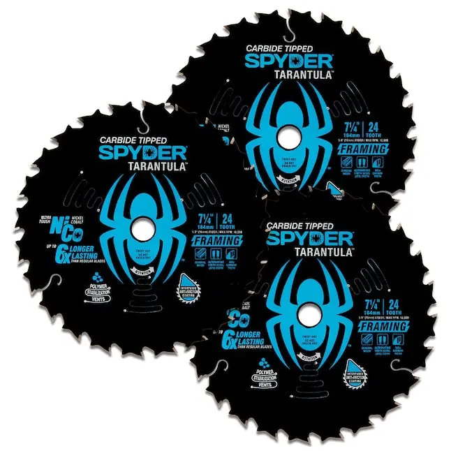 Spyder Framing Blade Value Set – 7-1/4", 24-Tooth, Carbide-Tipped, Rough-Cut, 3-Pack 1