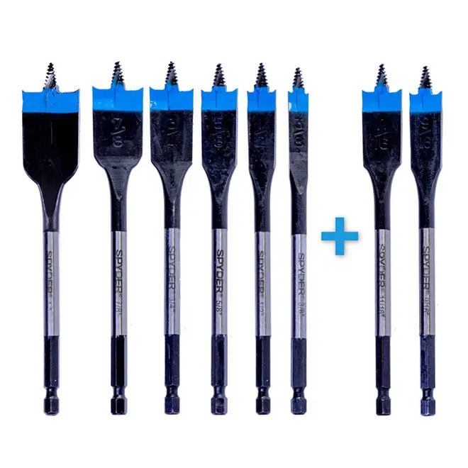 Spyder Hss Spade Bit Kit – 6-Piece + 2 Bonus Bits, 6-Inch (Model 11036Ca-2) 1