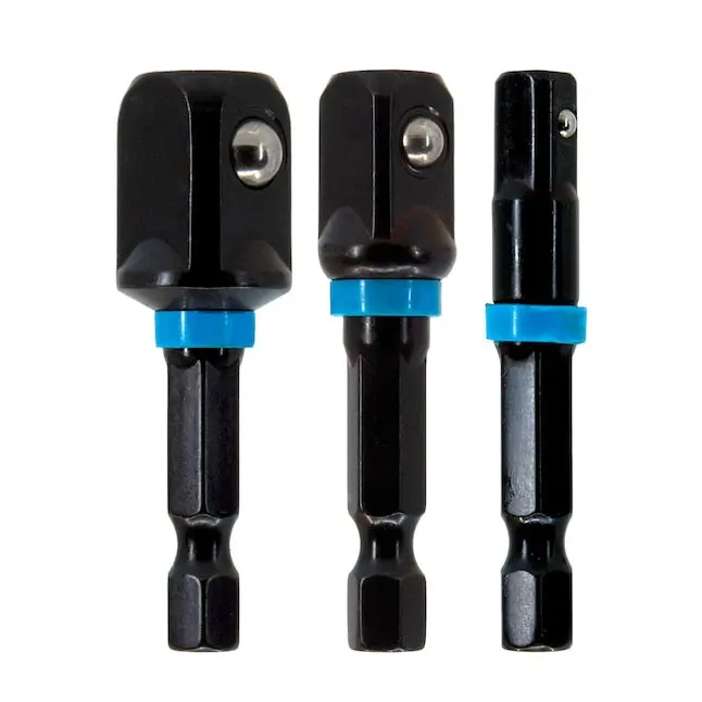 Spyder Impact Socket Adapter Set – Converts 1/4", 3/8", And 1/2" To 1/4" Drive, 3-Piece 1