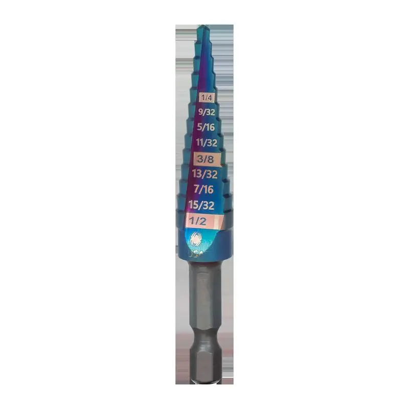 Spyder Mach-Blue 13-Step Step Drill Bit – 1/4" Shank, 1/8" To 1/2" Range 1