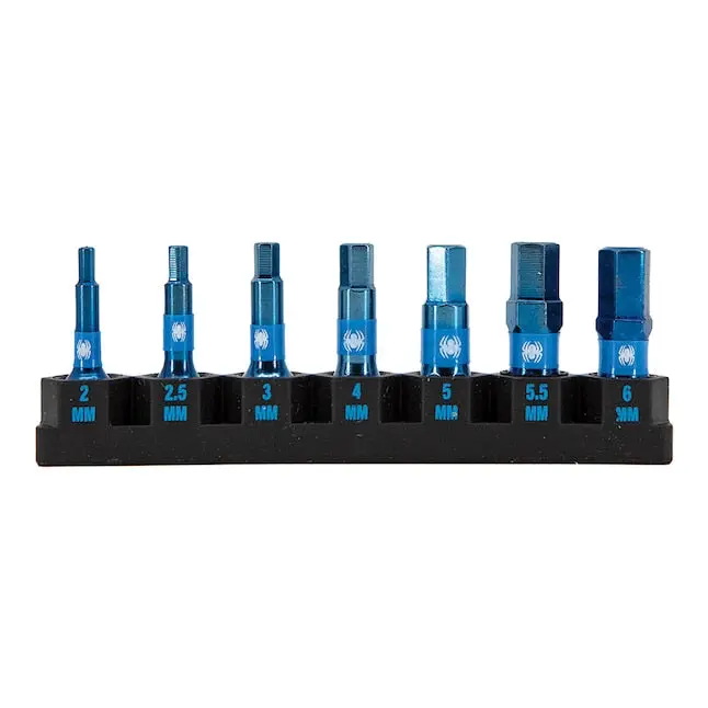 Spyder Mach-Blue General-Purpose Impact Bit Set – 1/4" Shank, 1" Length, 7-Piece 1
