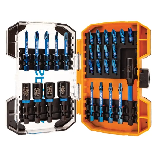 Spyder Mach-Blue Multi-Drive Impact Bit Kit – Phillips/Robertson/Torx, 1/4" Shank, 28-Piece 1