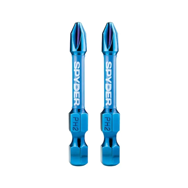 Spyder Mach-Blue Ph2 Phillips Impact Bit – 1/4" Shank, 2" Length, 2-Pack 1