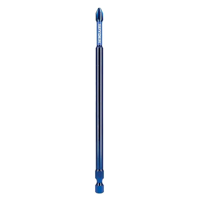 Spyder Mach-Blue Ph2 Phillips Impact Bit – 1/4" Shank, 6" Length, Single-Piece 1