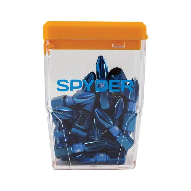 Spyder Mach-Blue Ph2 Phillips Impact Bit Bundle – 1/4" Shank, 1" Length, 25-Piece 1