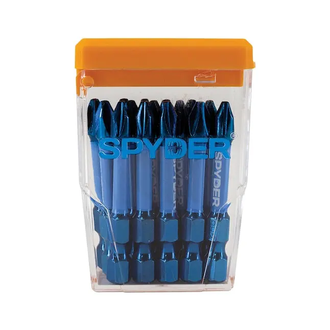 Spyder Mach-Blue Ph2 Phillips Impact Bit Pack – 1/4" Shank, 2" Length, 15-Piece 1