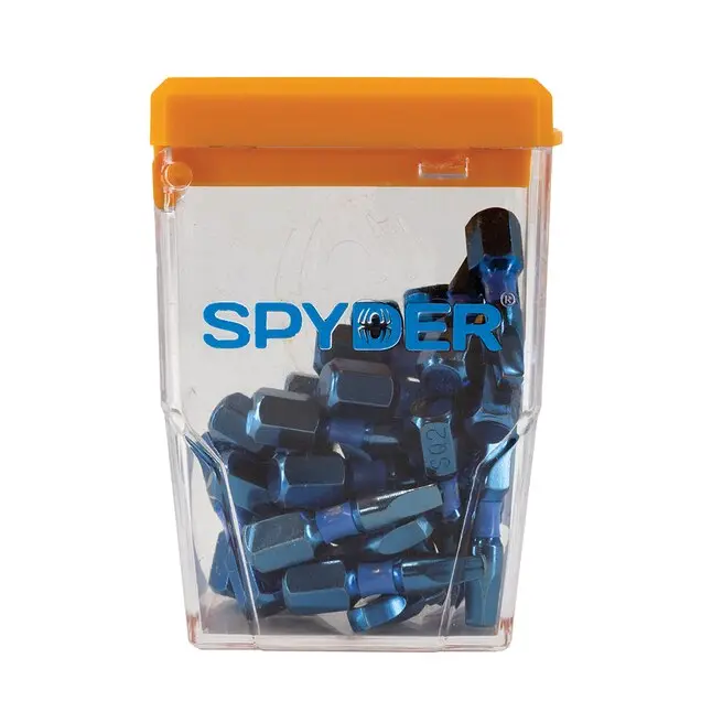 Spyder Mach-Blue Sq2 Square Drive Impact Bit Set – 1/4" Shank, 1" Length, 25-Piece 1