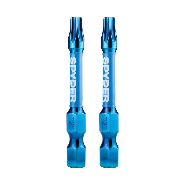 Spyder Mach-Blue T25 Torx Impact Bit – 1/4" Shank, 2" Length, 2-Pack 1