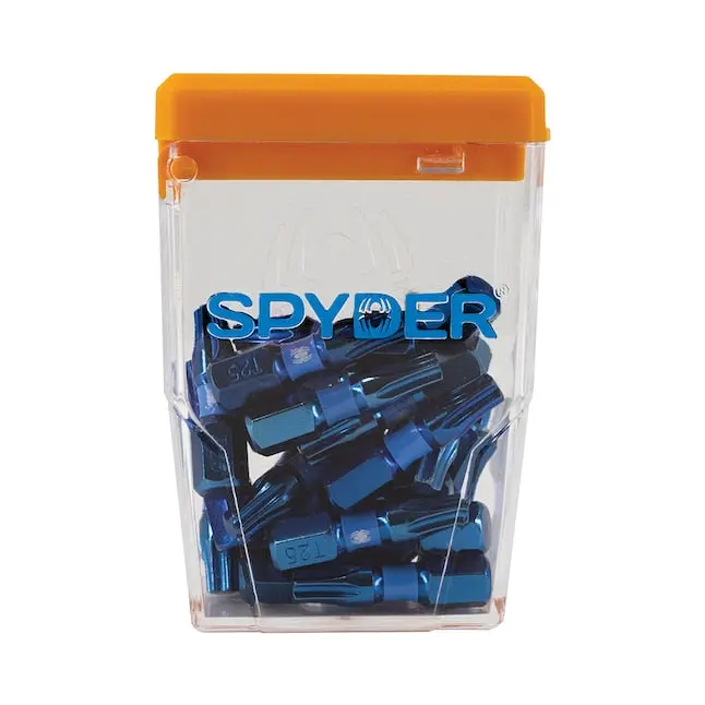 Spyder Mach-Blue T25 Torx Impact Bit Bulk Pack – 1/4" Shank, 1" Length, 25-Piece 1