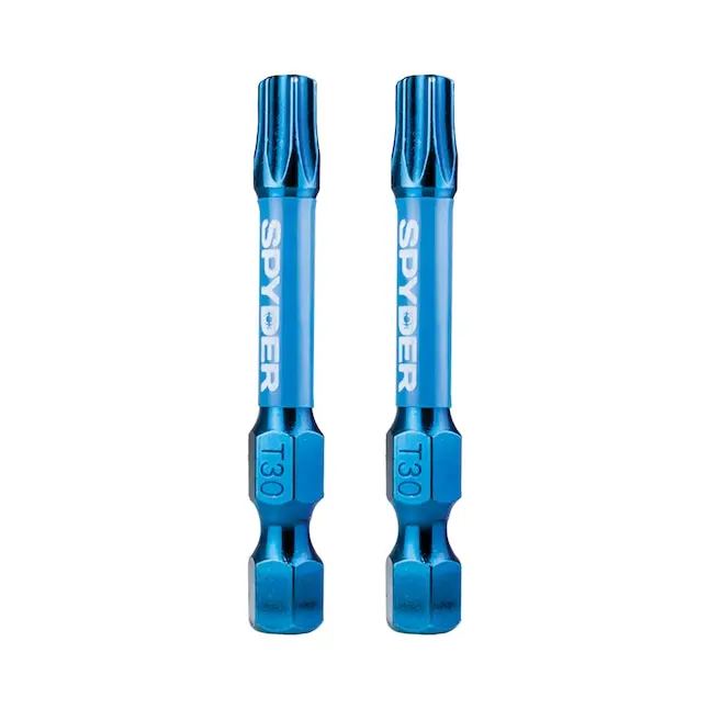 Spyder Mach-Blue T30 Torx Impact Bit – 1/4" Shank, 2" Length, 2-Pack 1