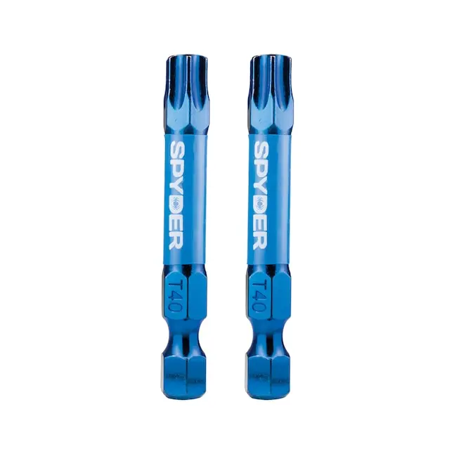 Spyder Mach-Blue T40 Torx Impact Driver Bit Set – 1/4" Shank, 2" Length, 2-Pack 1