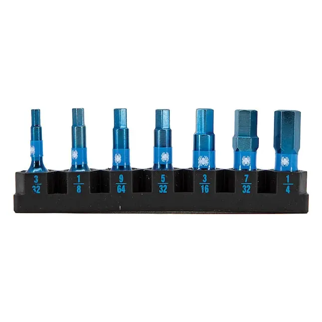 Spyder Mach-Blue Universal Impact Bit Set – 1/4" Shank, 1" Length, 7-Piece 1