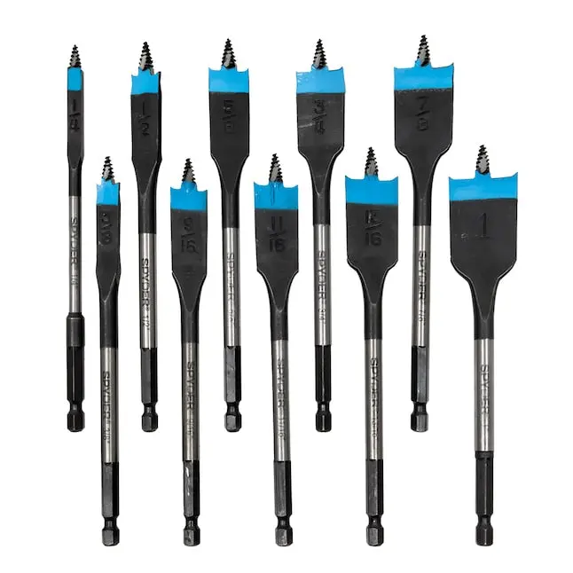 Spyder Stinger 10-Piece Woodboring Spade Bit Set – 6-Inch Length (Model 11027) 1