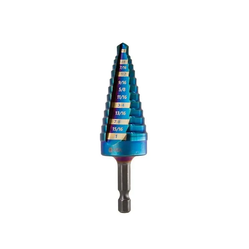 Spyder Stinger Mach-Blue 8-Step Hex Shank Bit – 1/4" Shank, 1" Length 1