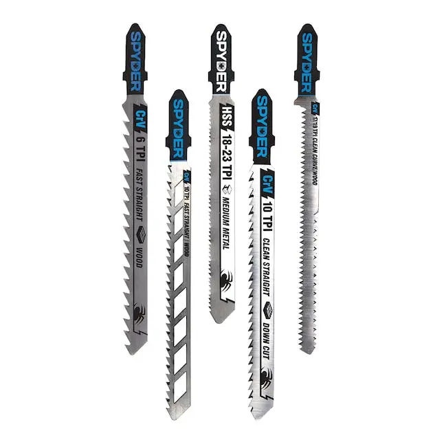 Spyder T-Shank Bi-Metal Jigsaw Blade Set – 5-Pack (Model 300089) 1