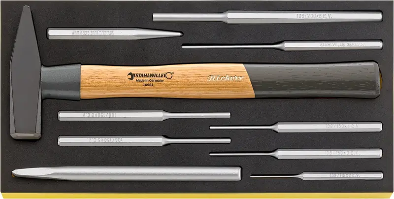 Stahlwille Tcs 102–108/10961/10 Heavy-Duty Hammer & Chisel Inlay Set 1
