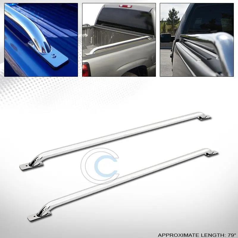 Stainless Steel Chrome Side Rails For 2004–2014 Ford F-150 & Mercury Mark Lt With 6.5-Foot Beds 1
