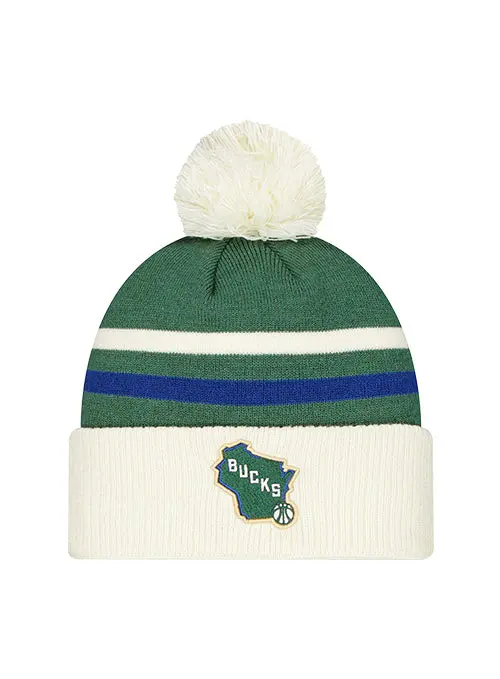 State Pom Cuff Knit Hat – New Era Milwaukee Bucks 2025–26 City Collection 1