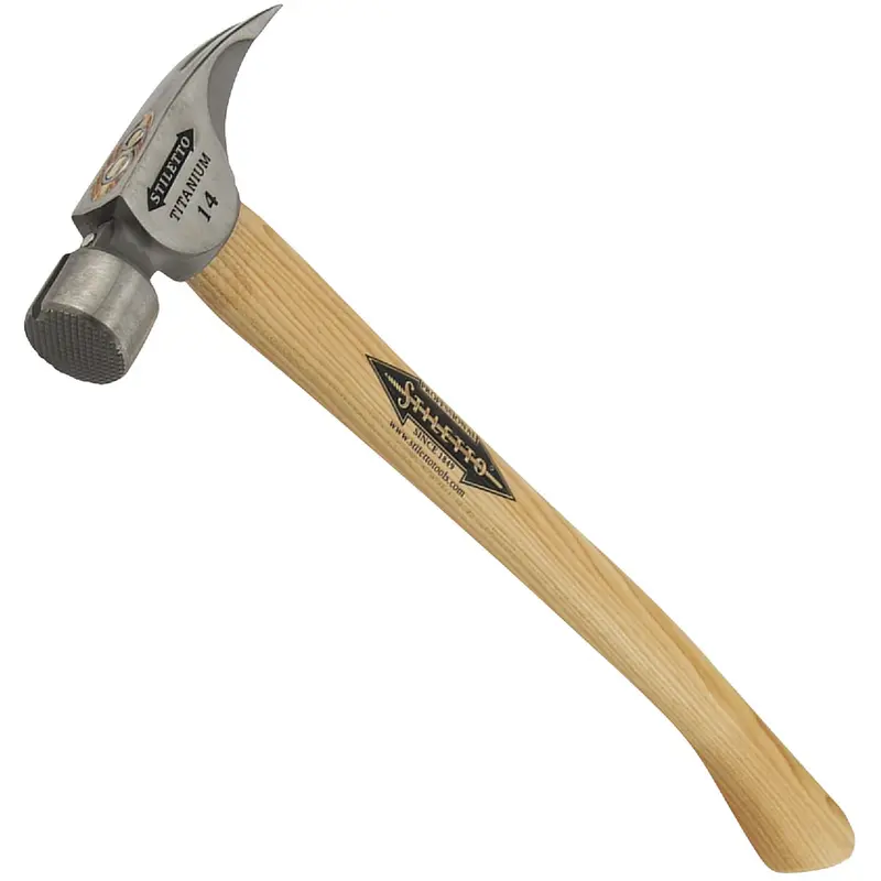 Stiletto 14-Ounce Framing Hammer – Milled-Face Head With Curved Hickory Handle 1
