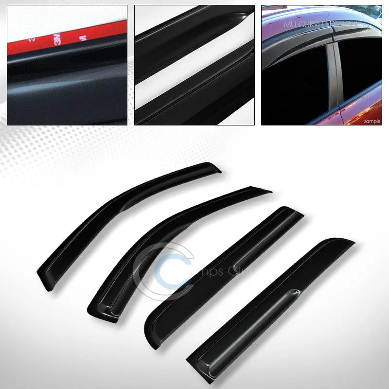 Streamlined Smoke-Tinted Vent Visors For 2004–2008 Ford F-150 Supercrew/Crew Cab 1