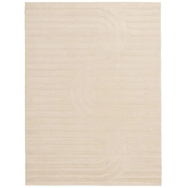 Stylewell Oathil Cream Geometric Polyester 6' X 8' Area Rug 1
