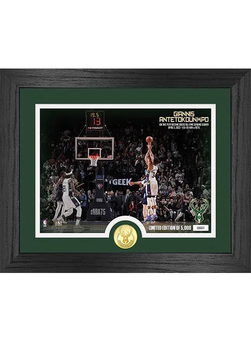 The Highland Mint Giannis Antetokounmpo Milwaukee Bucks Career Scoring Commemorative 13X16 Photo 1