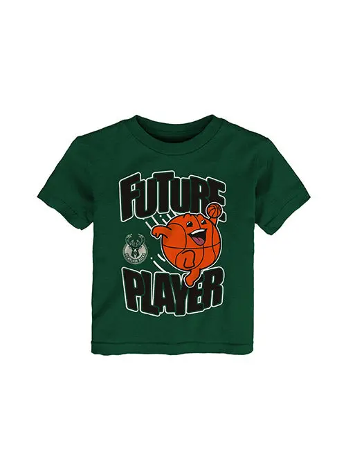 Toddler Game Ball Green Milwaukee Bucks T-Shirt 1