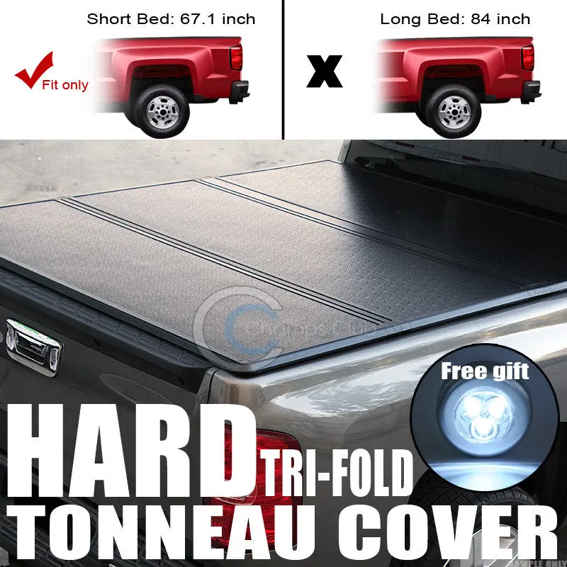 Tri-Fold Hard Tonneau Cover For 2004–2015 Nissan Titan Crew Cab (5.5' Bed) 1