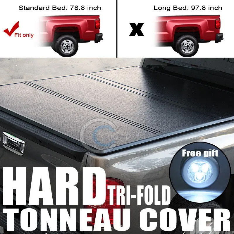 Tri-Fold Solid Tonneau Cover For 1999–2007 Chevrolet Silverado & Gmc Sierra (6.5' Short Bed) 1