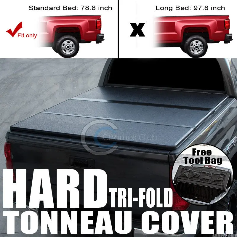 Tri-Fold Solid Tonneau Cover With Tool Compartment – Designed For 2014–2016 Chevrolet Silverado & Gmc Sierra (6.5' Bed) 1