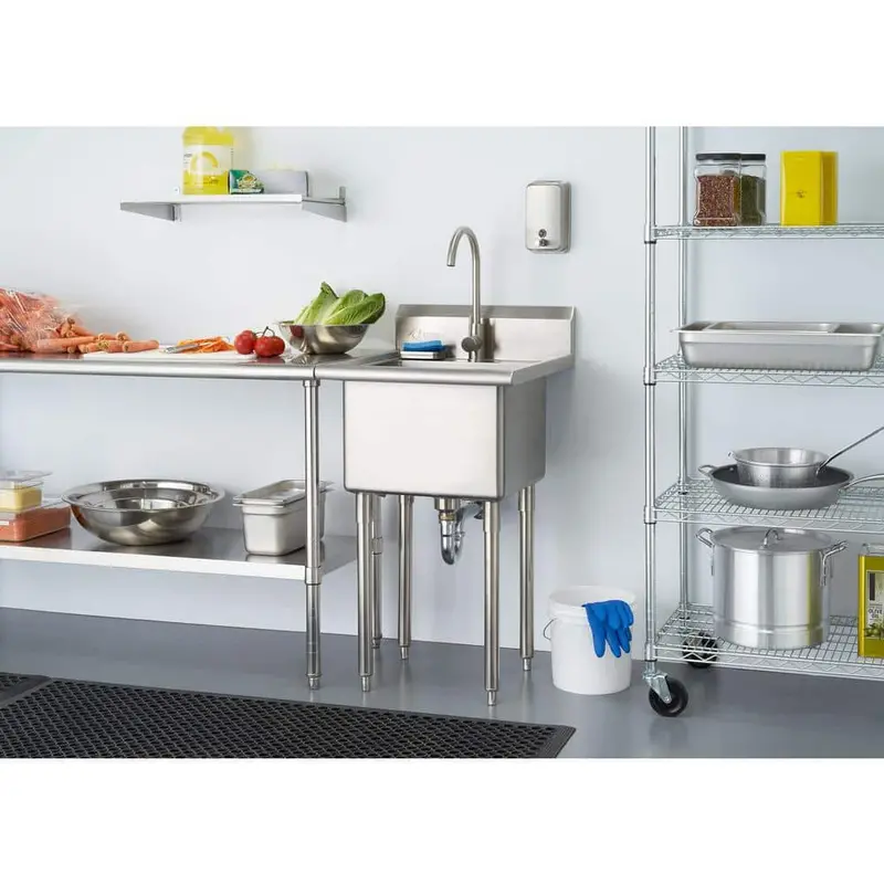 Trinity 21.5X24X49.3-Inch Stainless Steel Tall-Profile Utility Sink 1