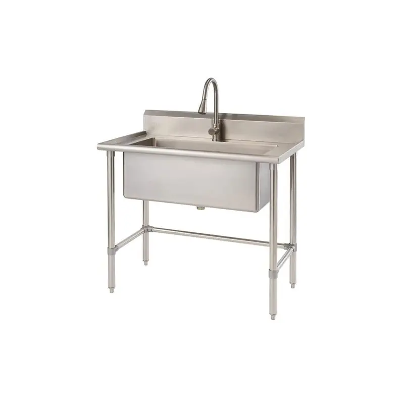 Trinity 41.7X24-Inch Stainless Steel Floor-Mount Utility Sink With Pull-Out Faucet 1